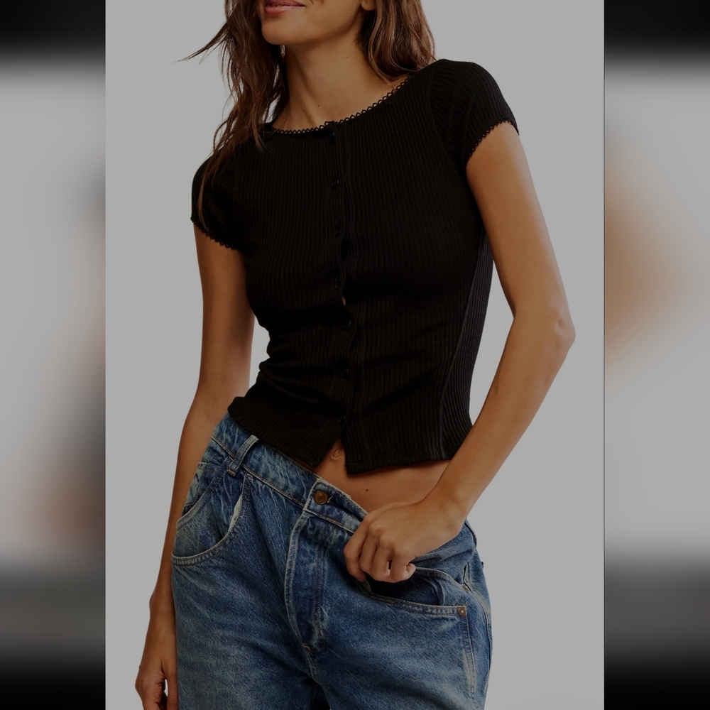 Free People Short Sleeve Cardigan